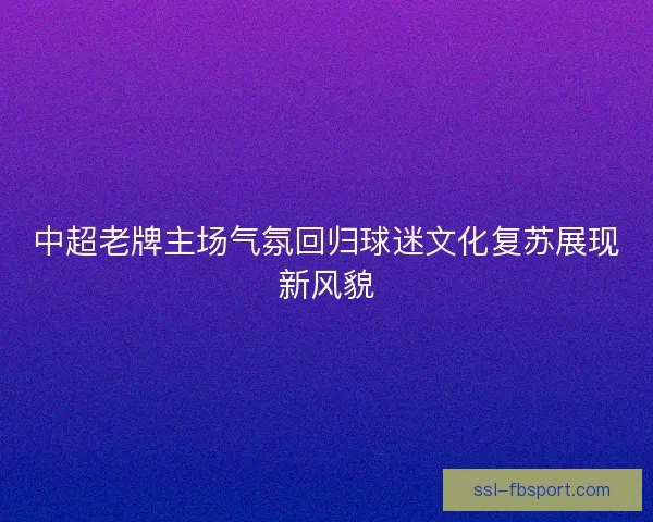 中超老牌主场气氛回归球迷文化复苏展现新风貌